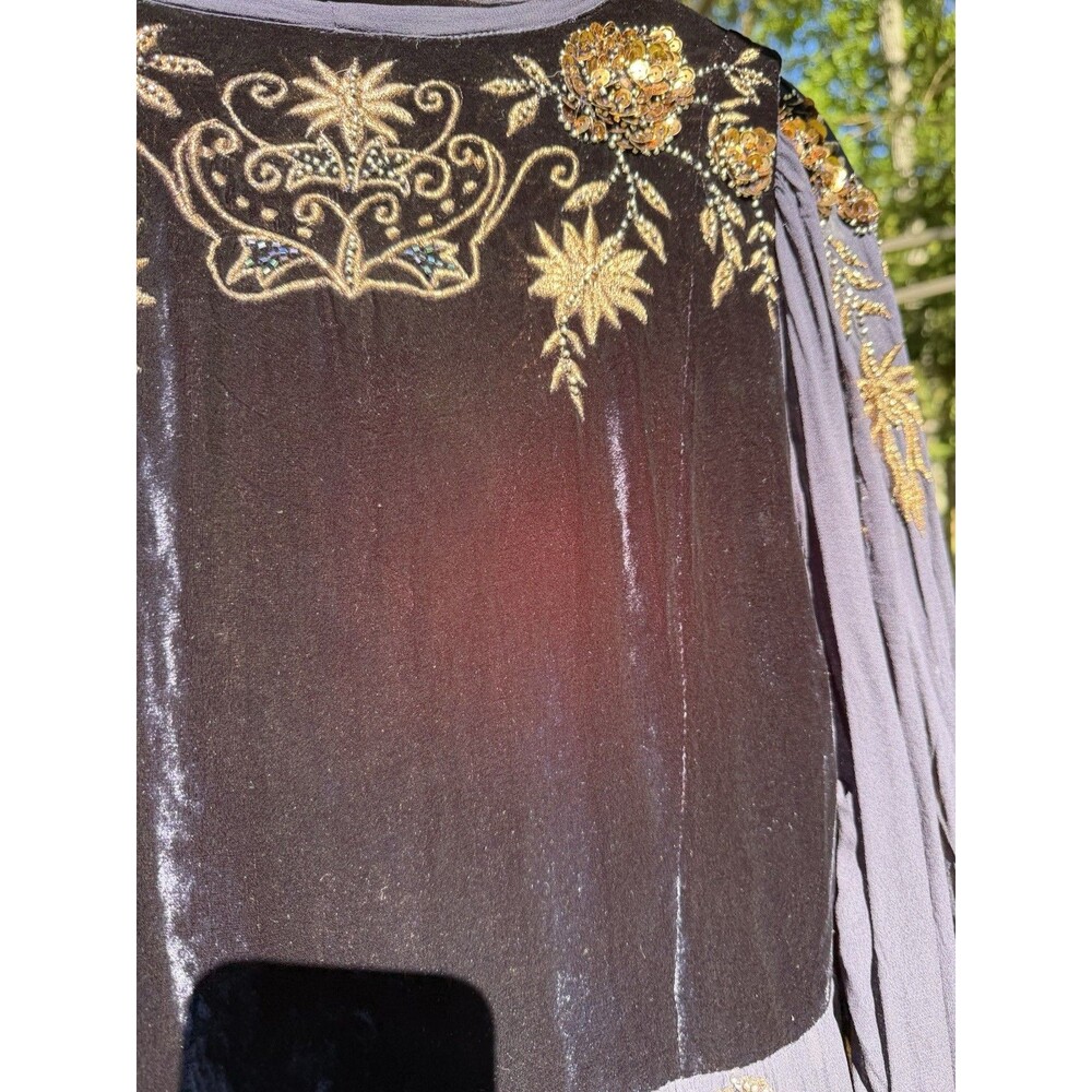 Free People Women’s S Embellished Velvet Maxi Duster Coat Boho Sequin NWT $800 - Picture 11 of 16